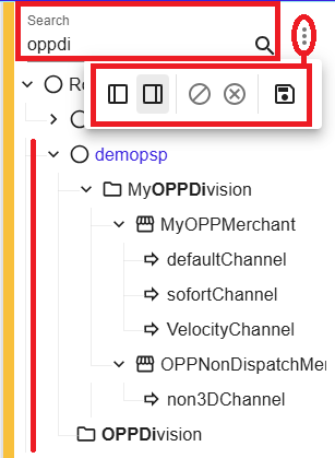 Account Tree with hierarchy, search, and management controls