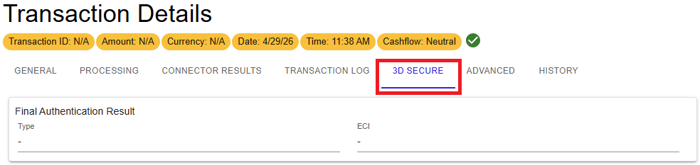 Transaction 3D Secure details