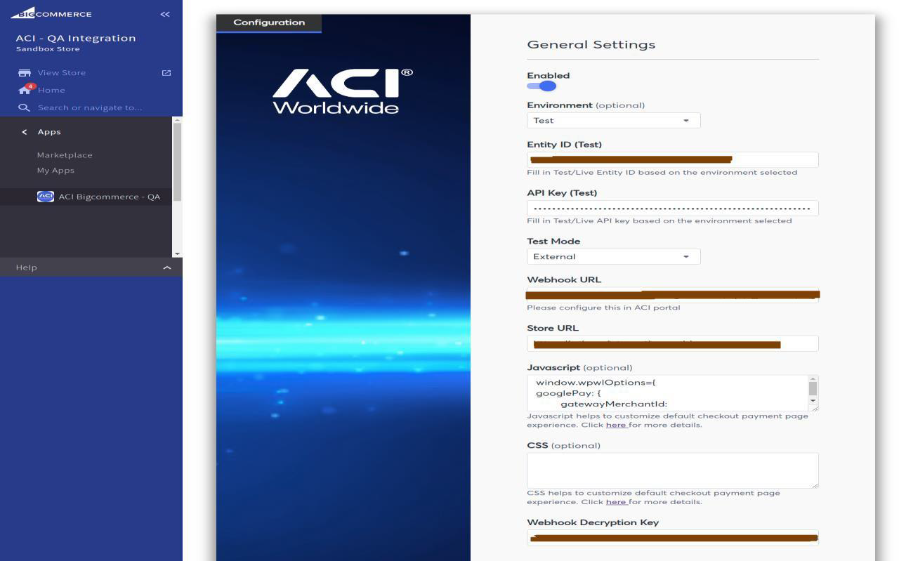 BigCommerce: Sample Configuration